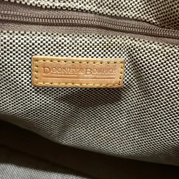 Dooney & Bourke brown and tan logo shoulder bag - Picture 3 of 11